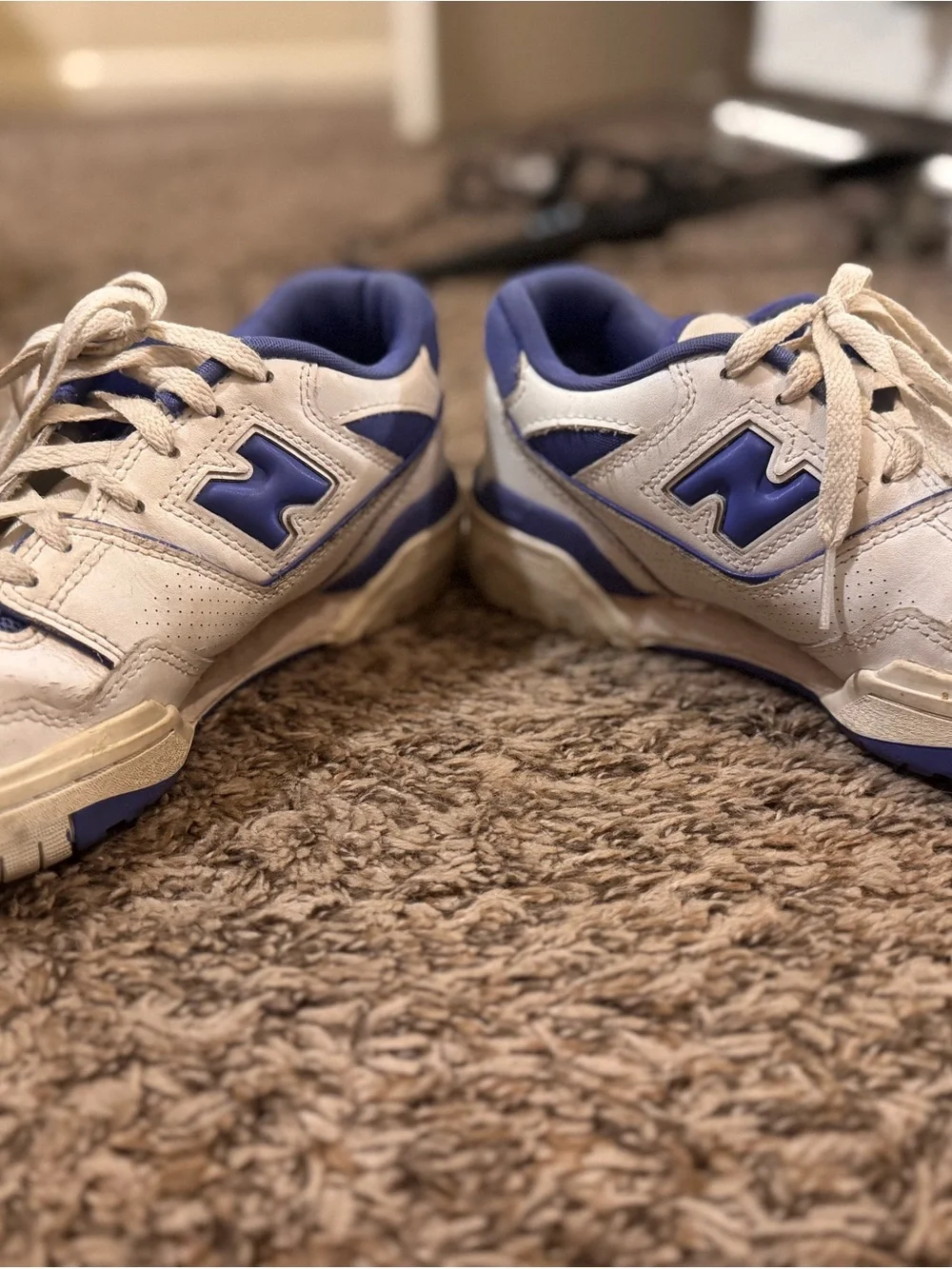 New Balance Kids White and Blue 550 Sneakers